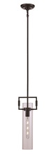Trans Globe PND-2155 BK - 1LT PENDANT TUBE CL-BK